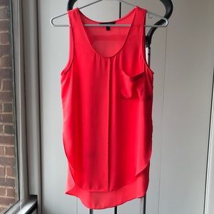 Foley Coral Pocket Sleeveless Blouse